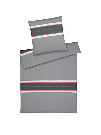 ELEGANTE | Flanell Bettwäsche WHITMAN 70x90cm/140x200cm Grau | 